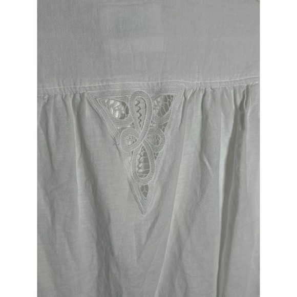 American Eagle White Linen blend oversized‎ shirt size medium - Picture 4 of 8
